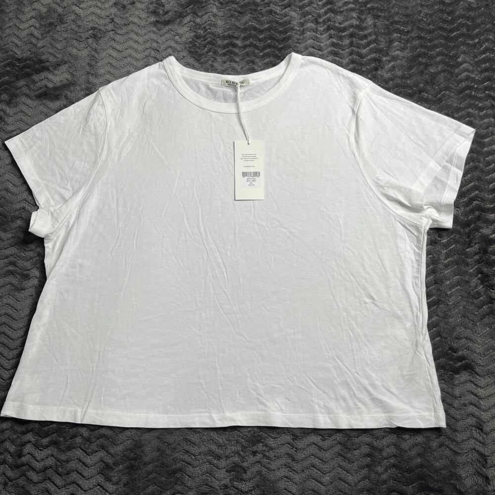 Buck Mason Pima Boxy Crew Tee Women Size 2XL White T-Shirt Cotton NWT